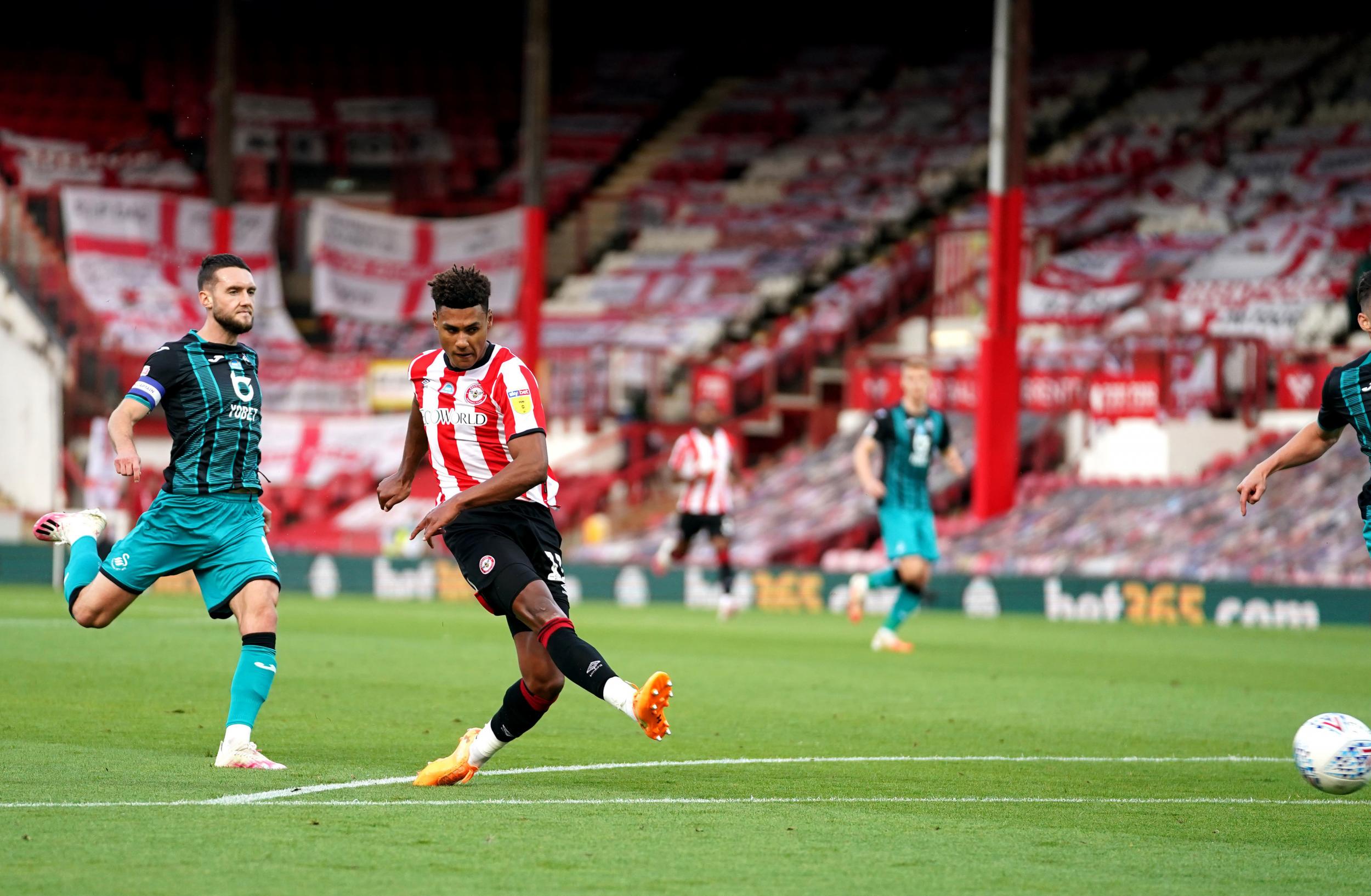 Ollie Watkins fires home Brentford's first goal