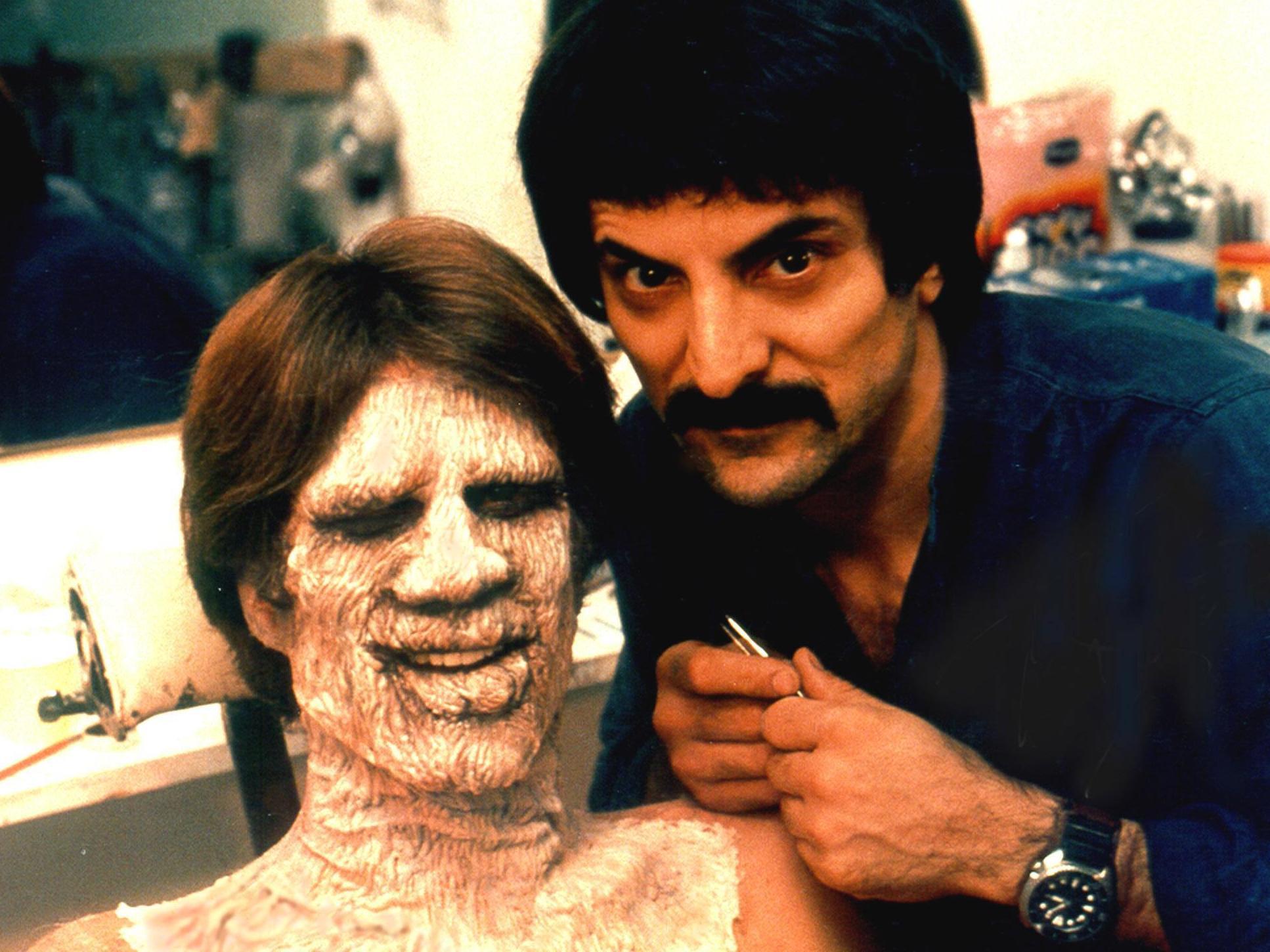 Savini with Ted Danson on the set of ‘Creepshow‘ (Tom Savini)