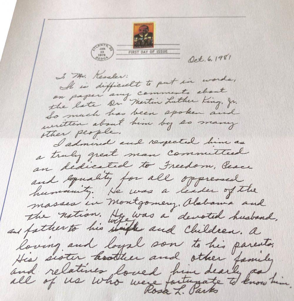 Letter from Rosa Parks describing Martin Luther King Jr is on sale (Moments In Time)