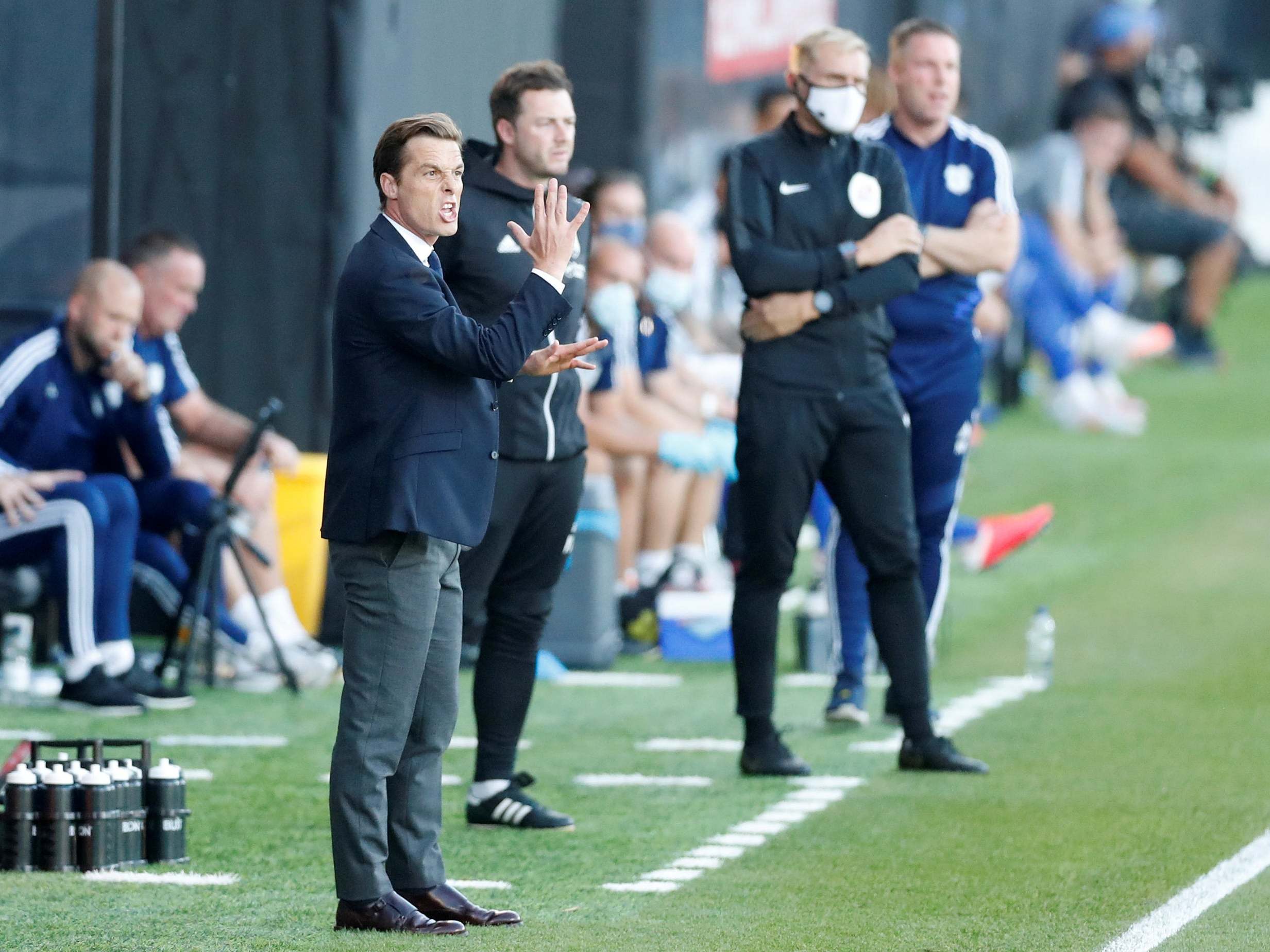 Fulham manager Scott Parker on the touchline