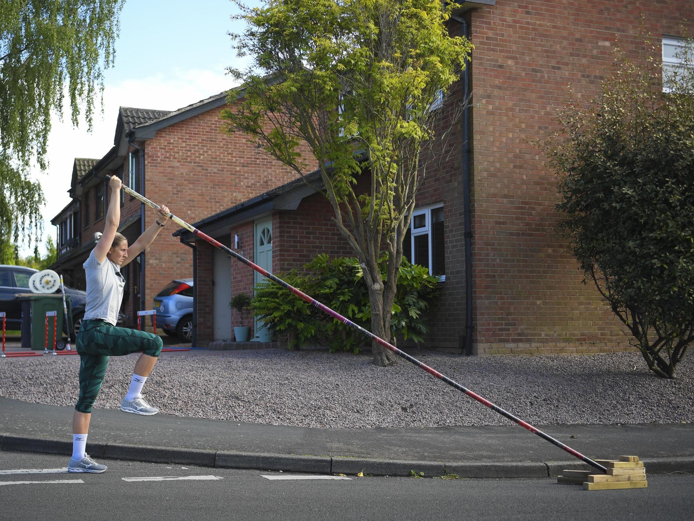 Holly Bradshaw had to think outside the box for her training during lockdown