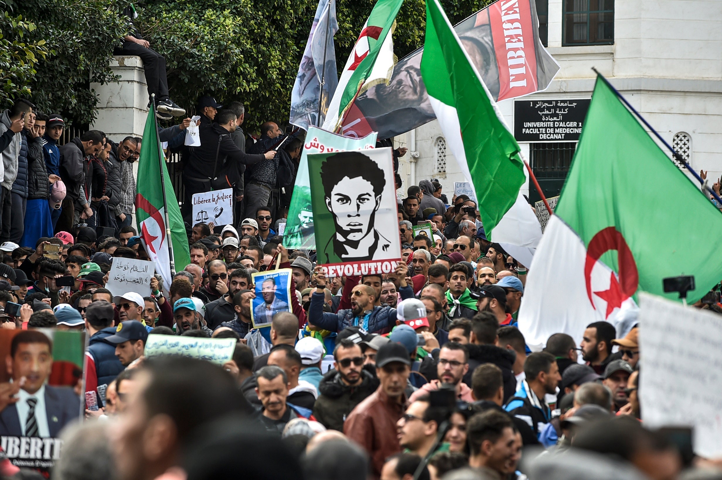 People take part in an anti-government demonstration in March