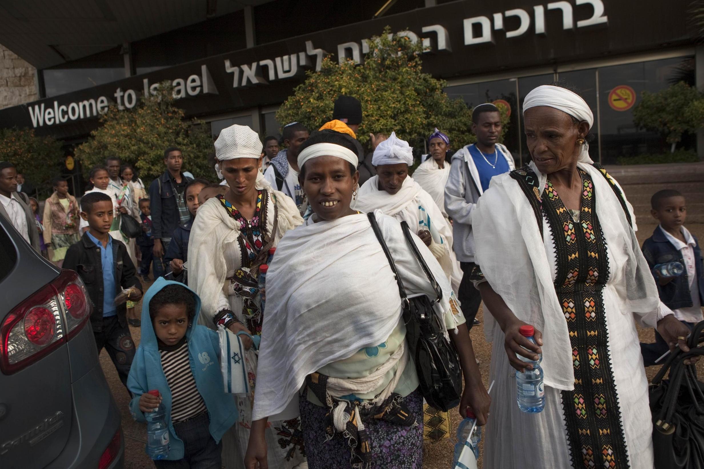 Some 174 Ethiopian Falashmura descendants of Jews arrive in Tel Aviv in 2011 as part of a move by the Jewish Agency to bring new immigrants into Israel