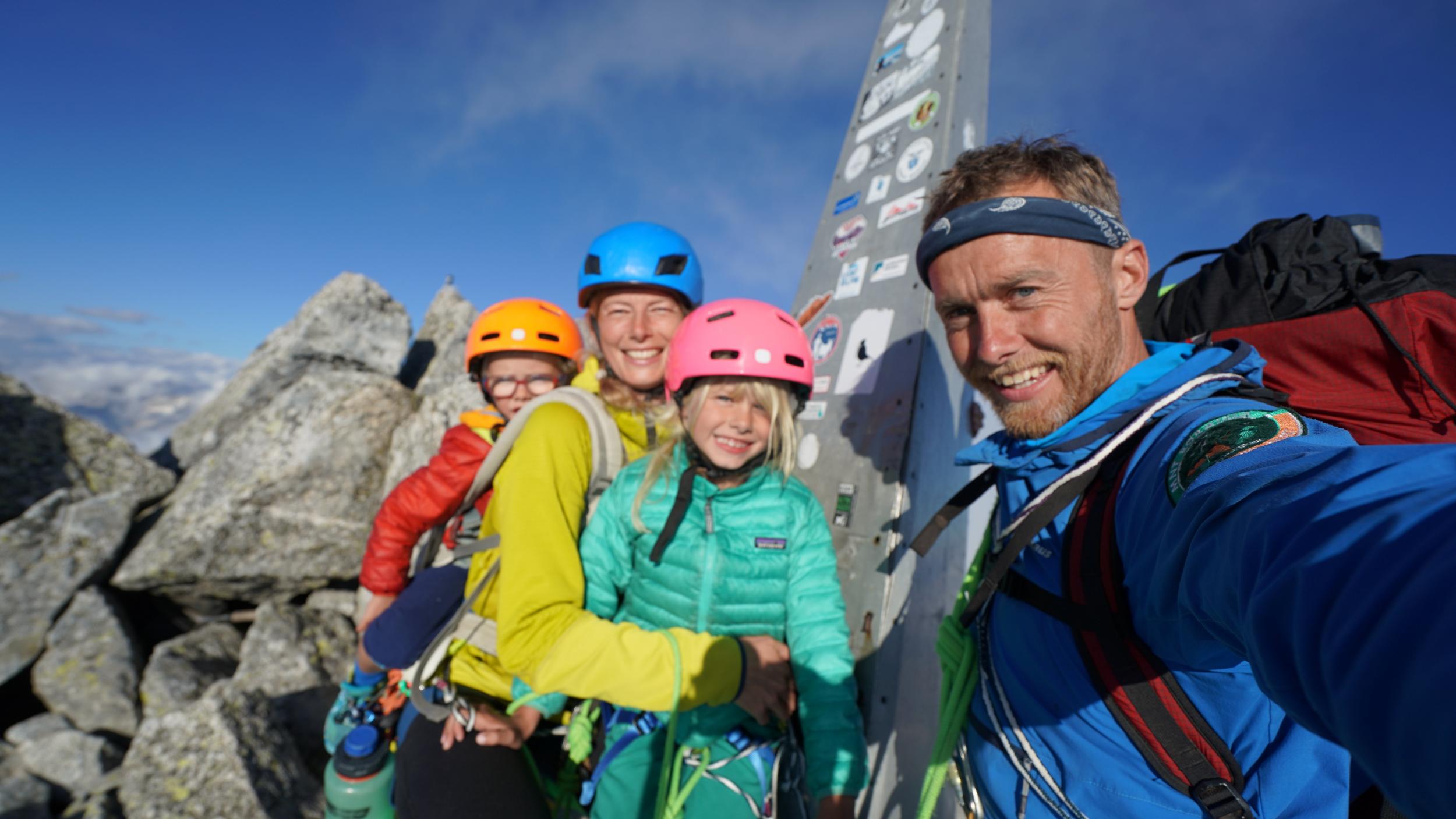 The Houlding family pictured on their climb.