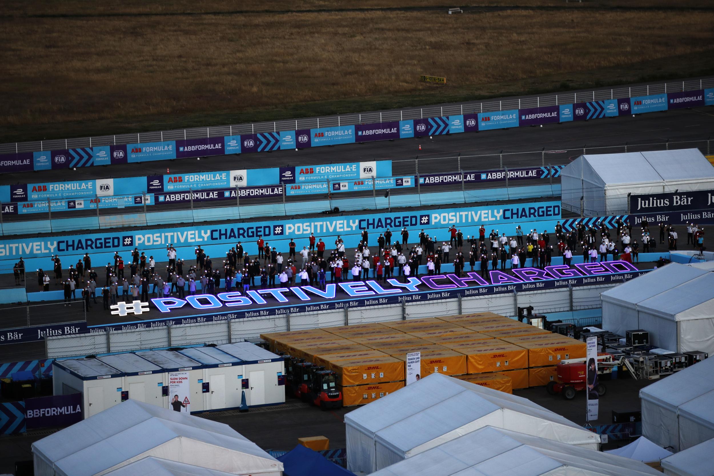 The Formula E paddock paid tribute to those affected by the global coronavirus pandemic