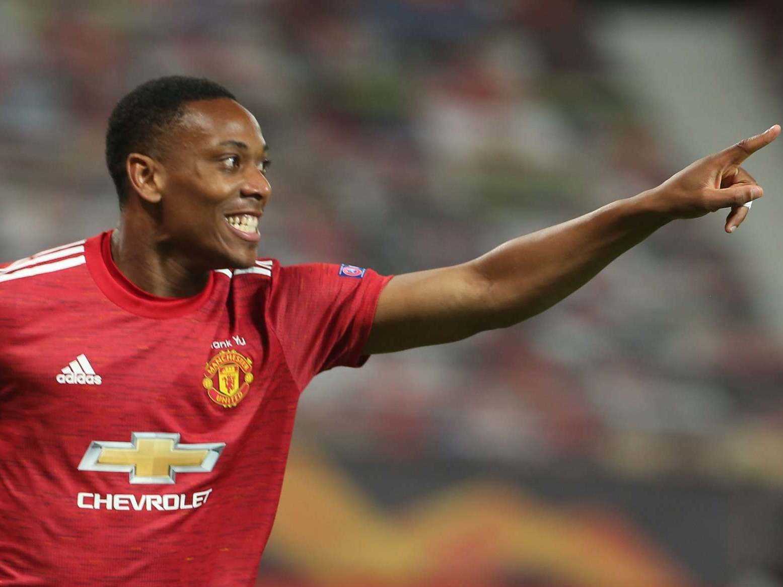 Anthony Martial celebrates scoring United's second goal