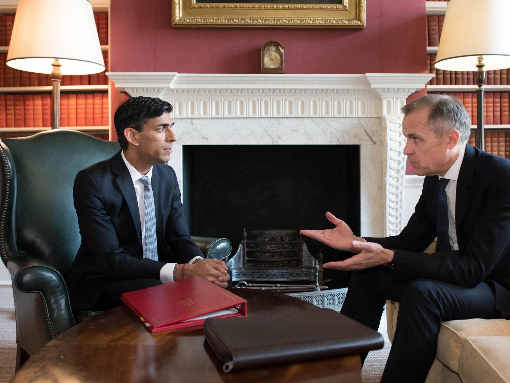 Rishi Sunak with Mark Carney meet in Downing Street ahead of the Budget in March (Getty)