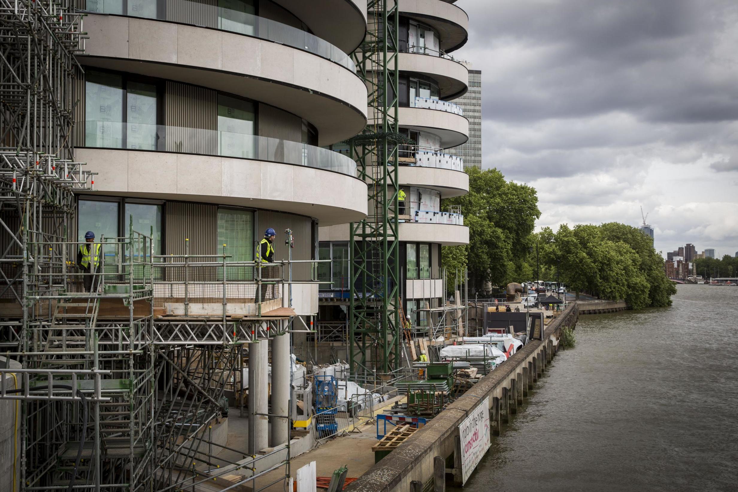 The construction site of apartment building Riverwalk in 2015. London estate agents reported a surge in luxury property sales after the Tory win at the general election