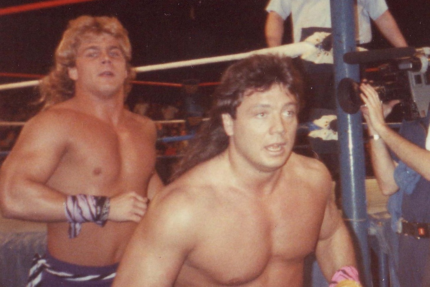 Marty Jannetty (right) during his time in The Rockers with Shawn Michaels