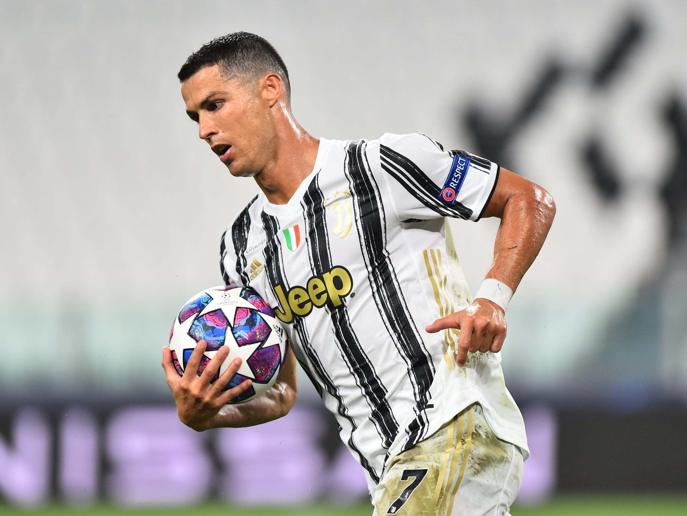 Cristiano Ronaldo after scoring from the penalty spot