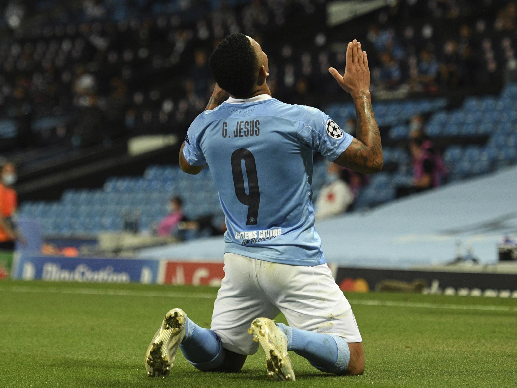 Manchester City's Gabriel Jesus celebrates