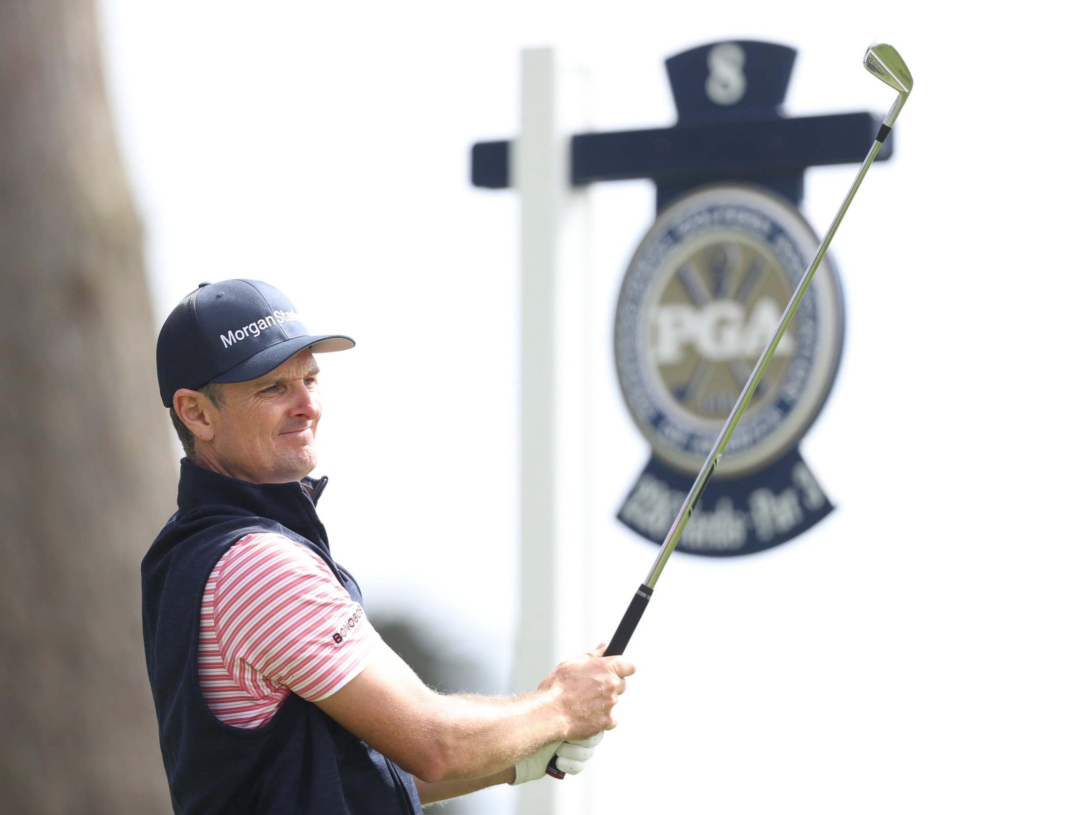 Justin Rose sits alongside Fleetwood a shot off the pace