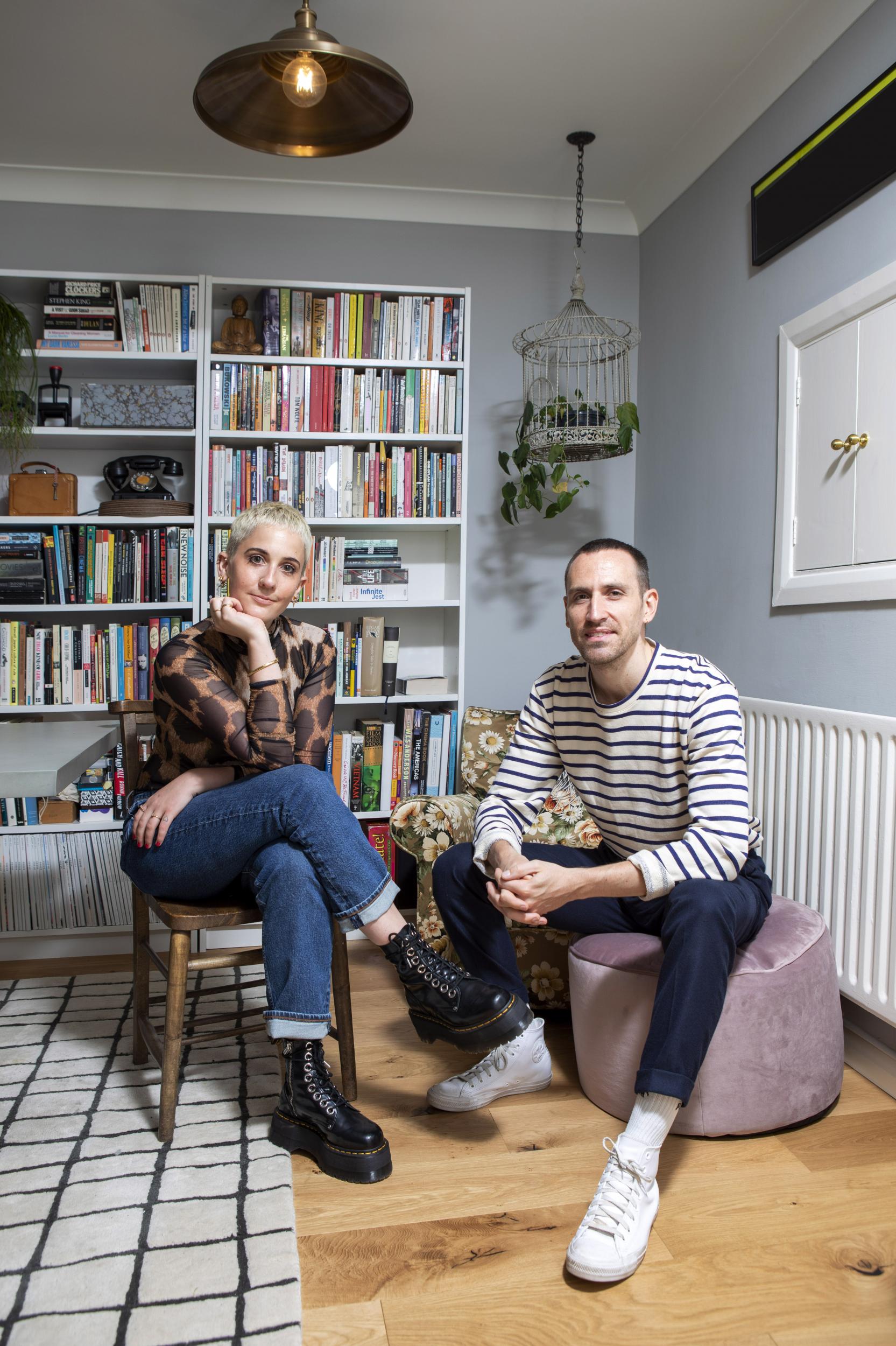 Harriet is wearing Samsøe Samsøe jeans and Ryan is wearing Libertine Libertine top and 01.Algo trousers