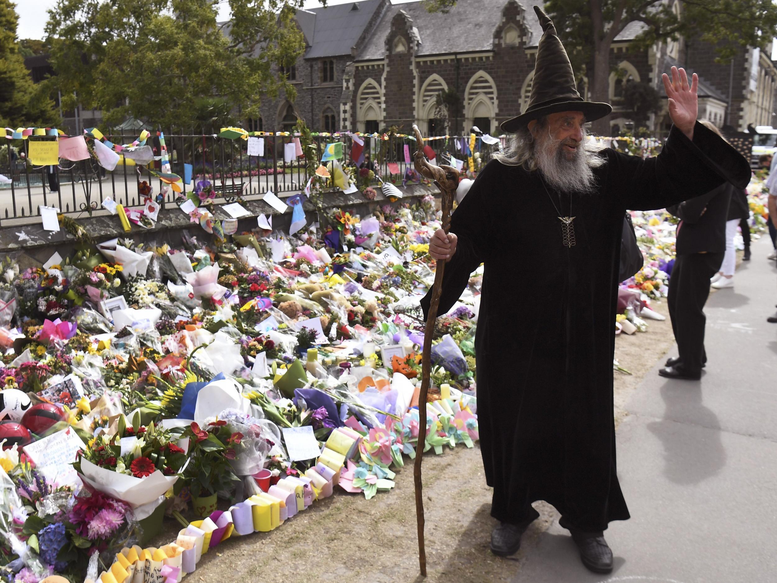 Mr Channell is paid $10,000 a year, partly to appear at civic events such as this memorial to the victims of the Christchurch mosque shootings
