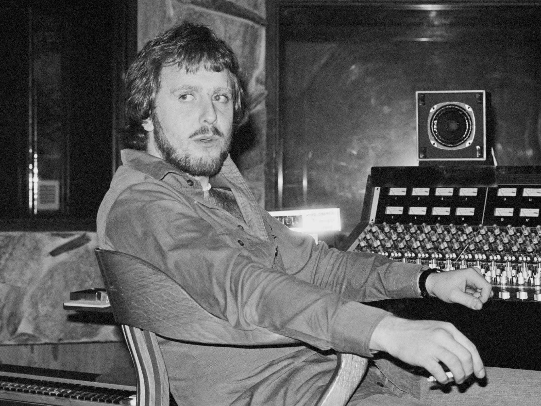 Producer Martin Birch working on 'Rainbow Rising' for Rainbow in LA, April 1976