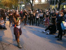 BLM activists march in support of protesters arrested overnight in Chicago