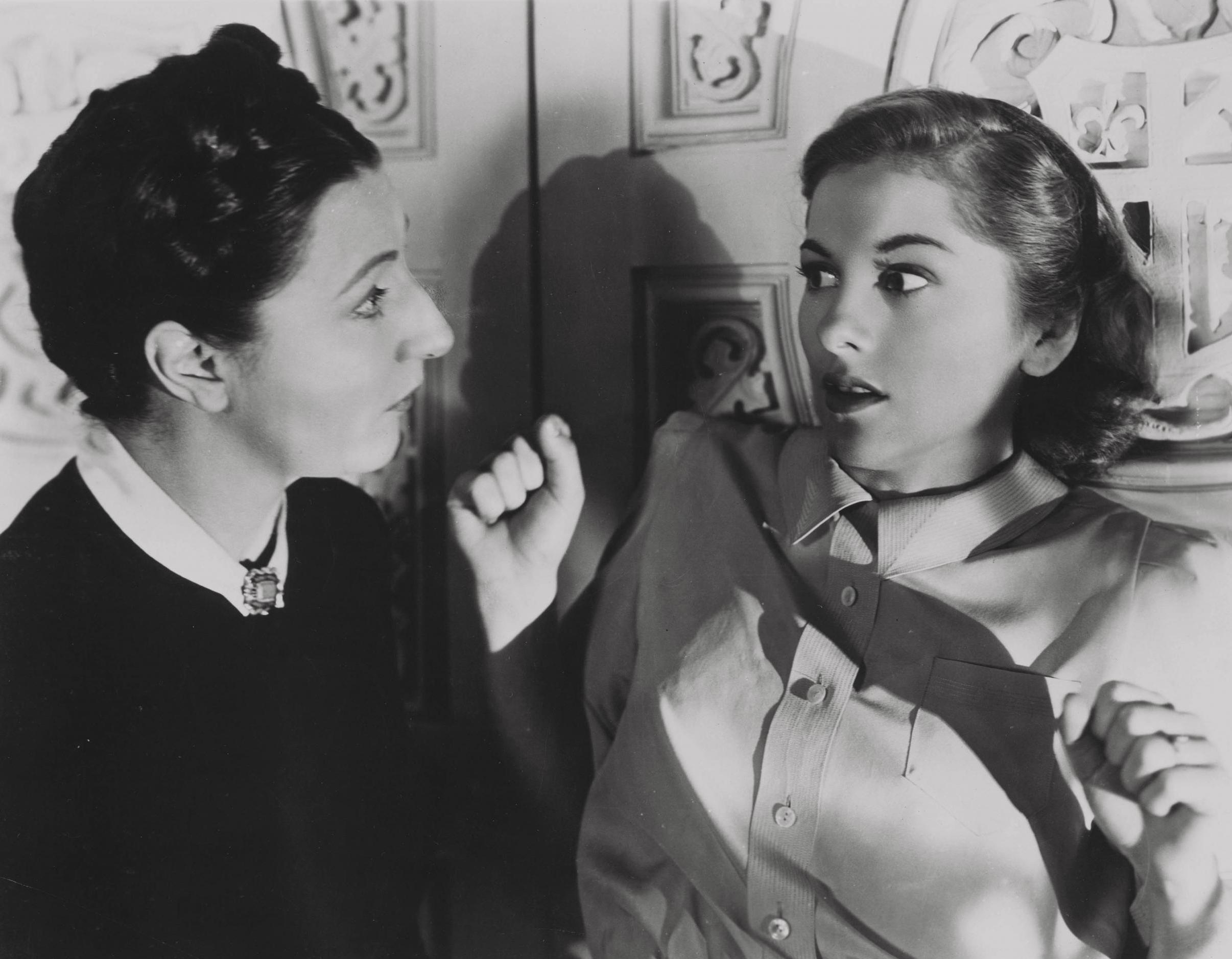 Judith Anderson, left, and Joan Fontaine in the 1940 classic