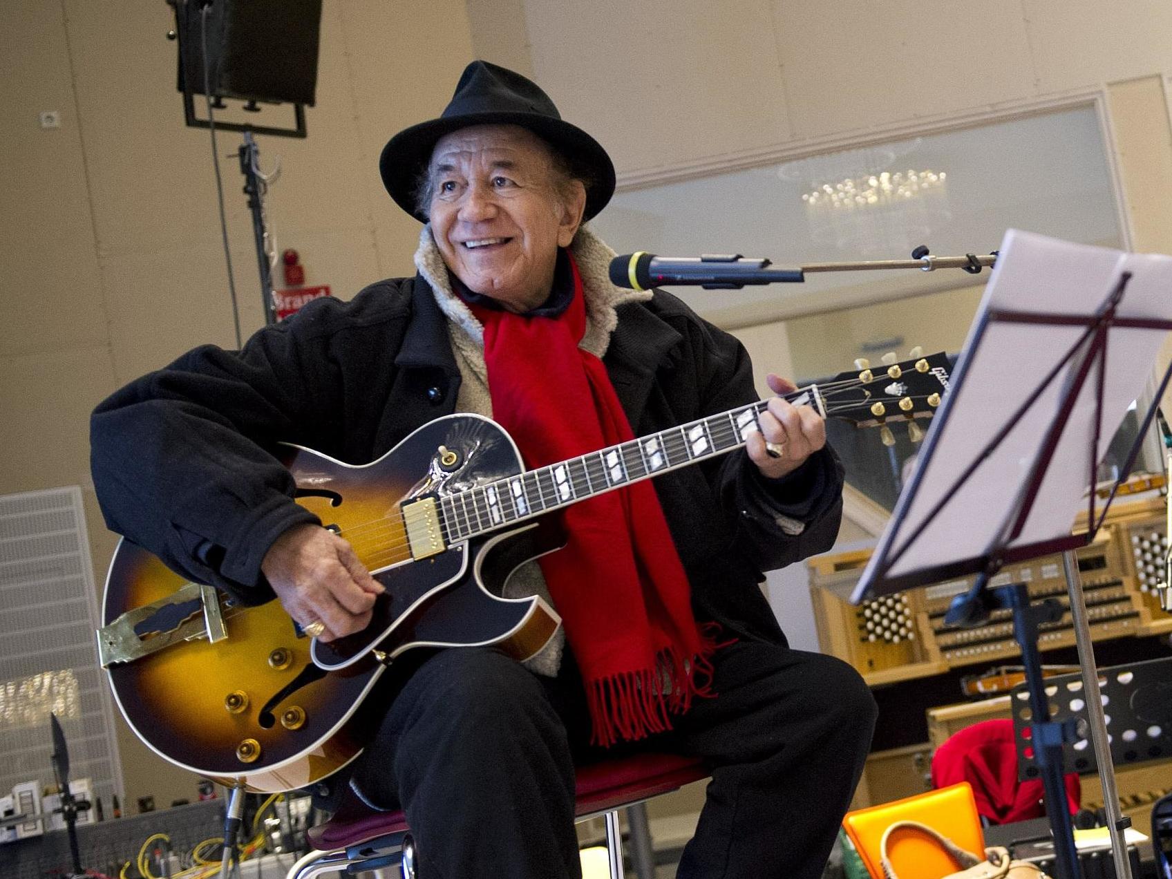 Trini Lopez in the studio in 2013 as part of a collaboration with Andre Rieu