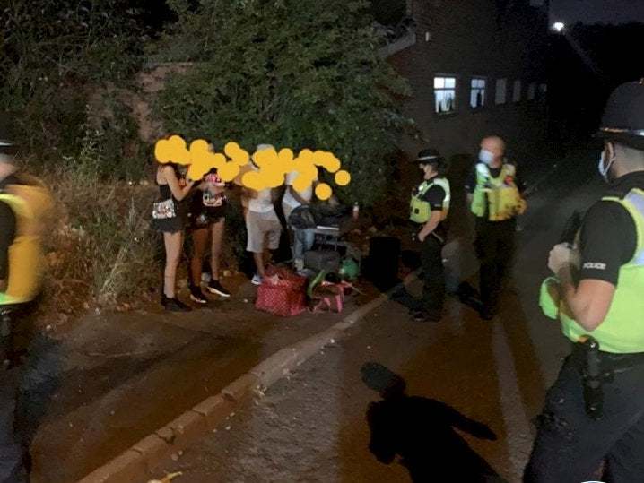 Police in the West Midlands shutting down a rave