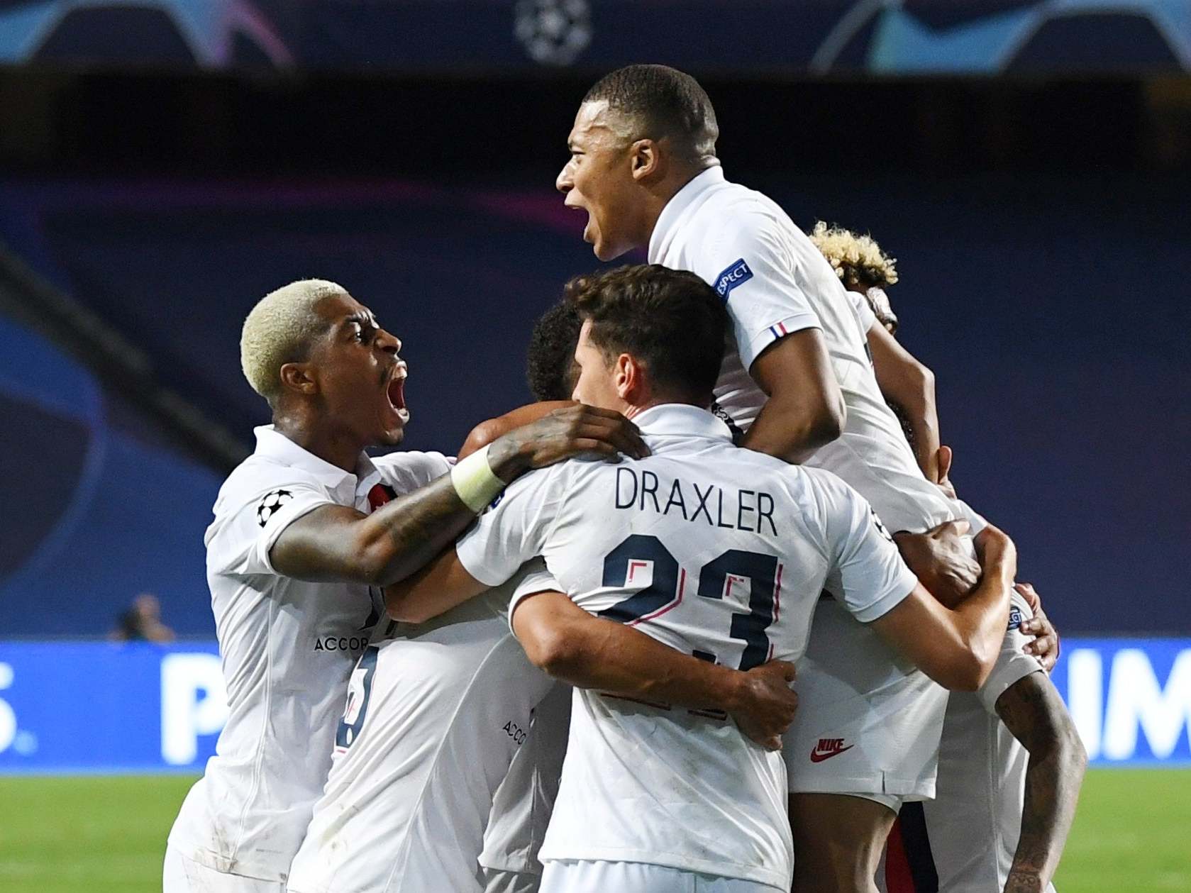 PSG celebrate Marquinhos’ equaliser