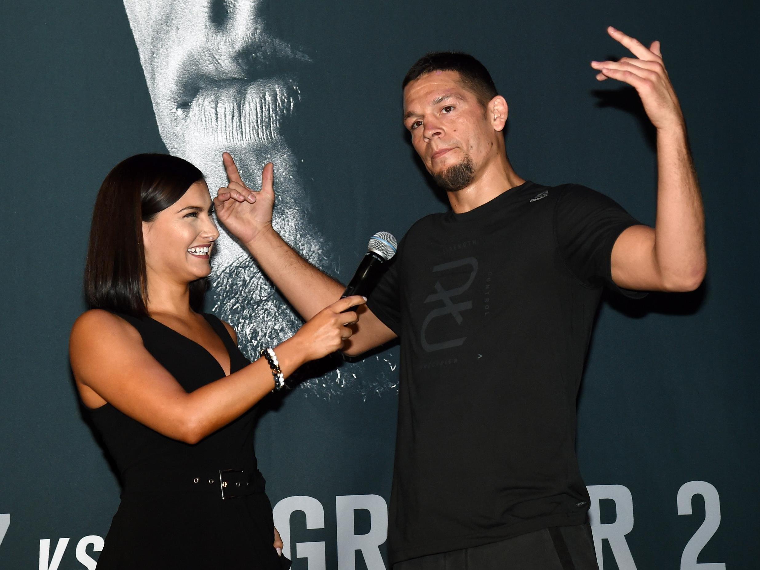 Megan Olivi interviewing UFC fighter Nate Diaz