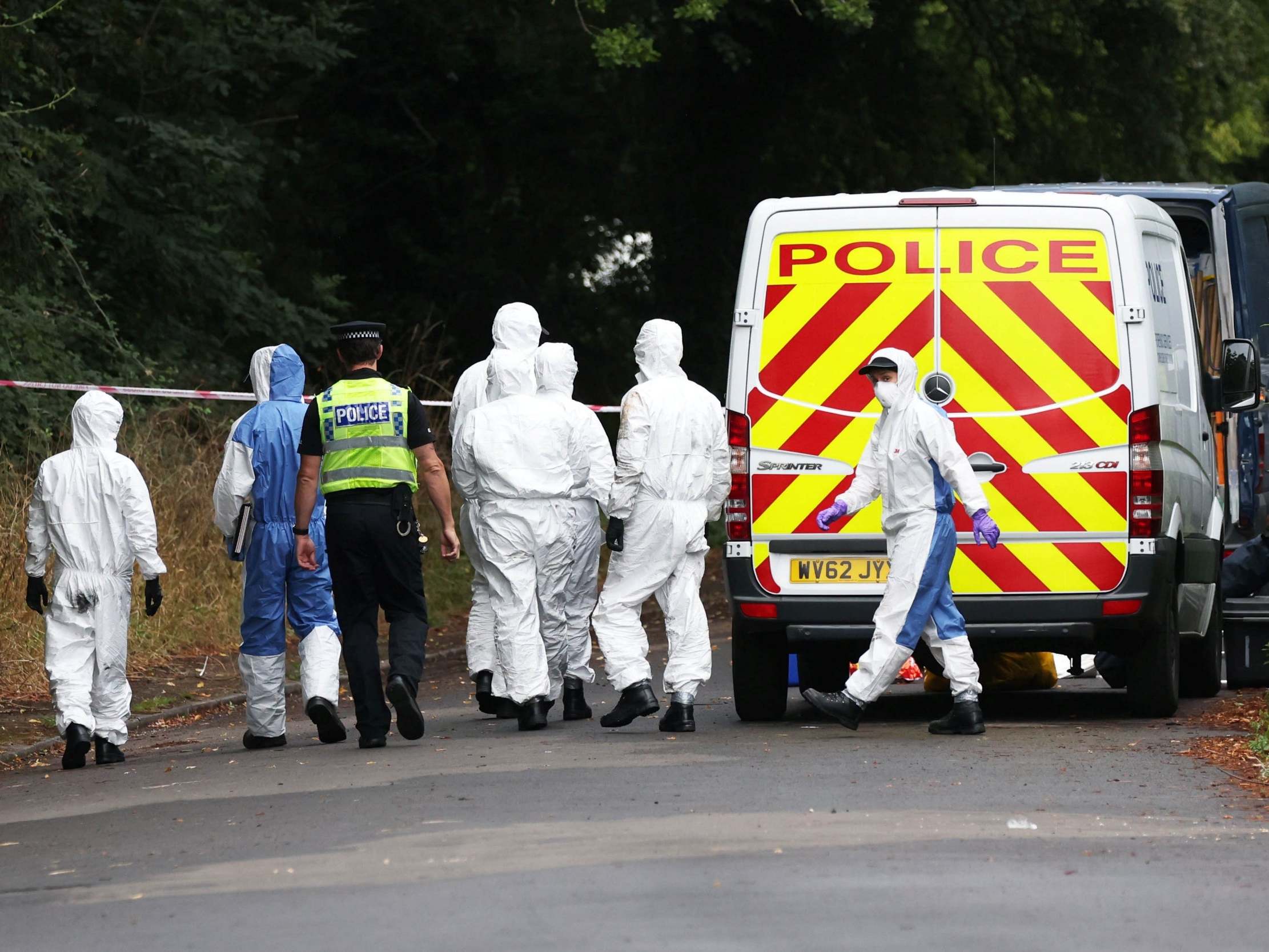 Emergency services on the scene of the A4 near Derry Hill in Wiltshire