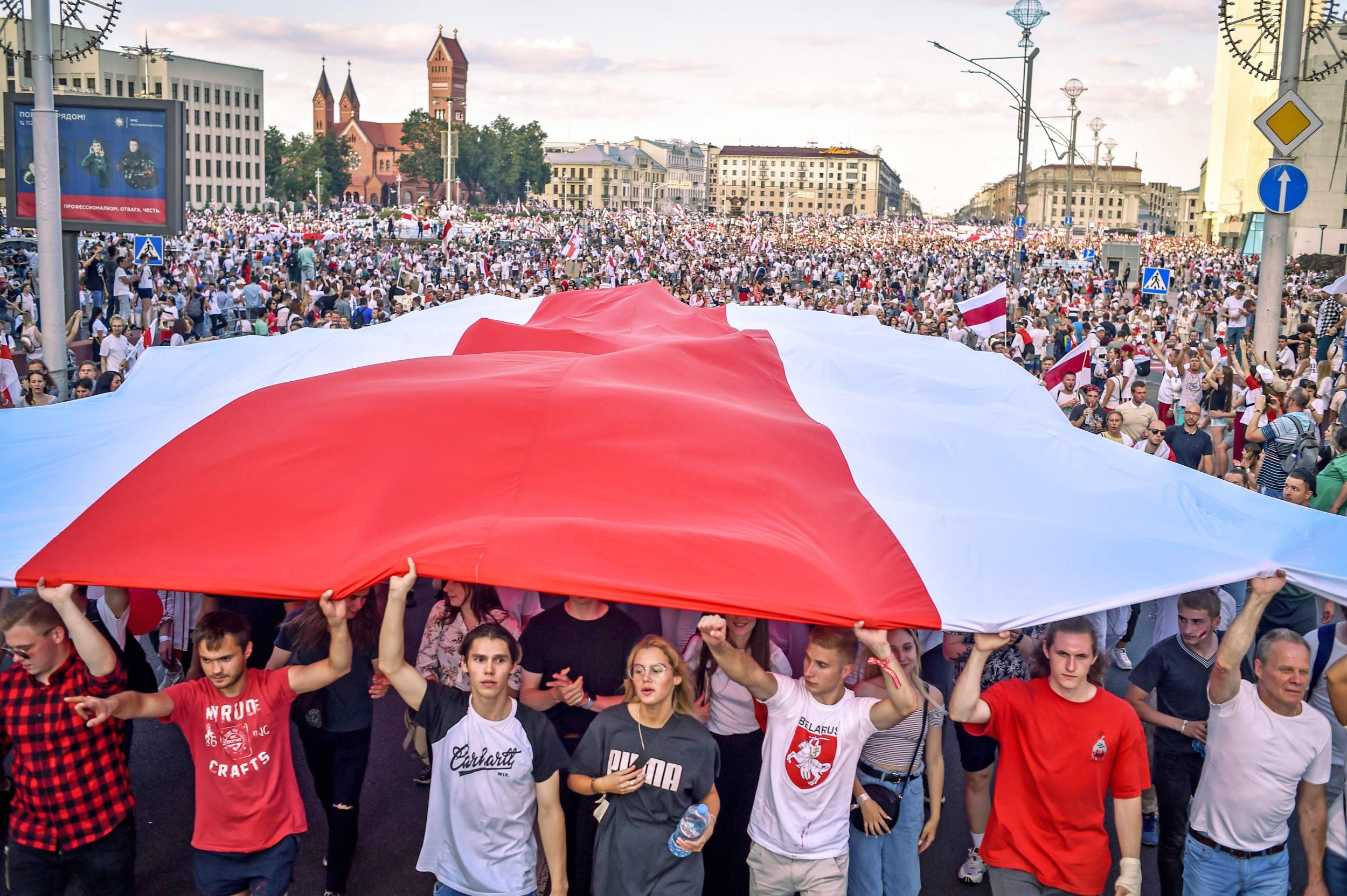 Huge crowds thronged the streets of Minsk and other cities in Belarus, protesting the election results