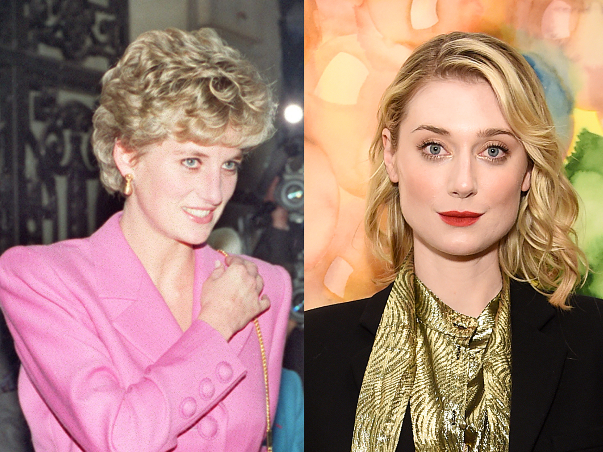 (Left) Diana, Princess of Wales and (right) actor Elizabeth Debicki, who will play the late royal on seasons five and six of ‘The Crown’