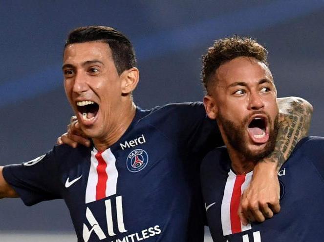 Paris Saint-Germain’s Angel Di Maria celebrates with Neymar (Getty)