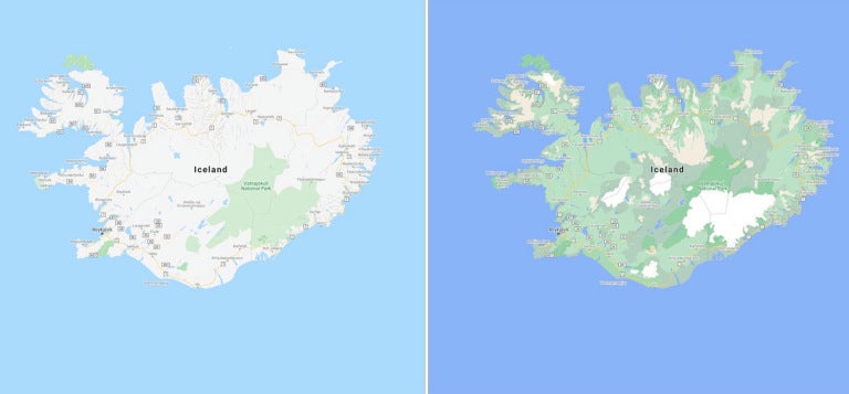 It is now possible to view the varying densities of greenery throughout Iceland and easily spot the Vatnajokull ice cap