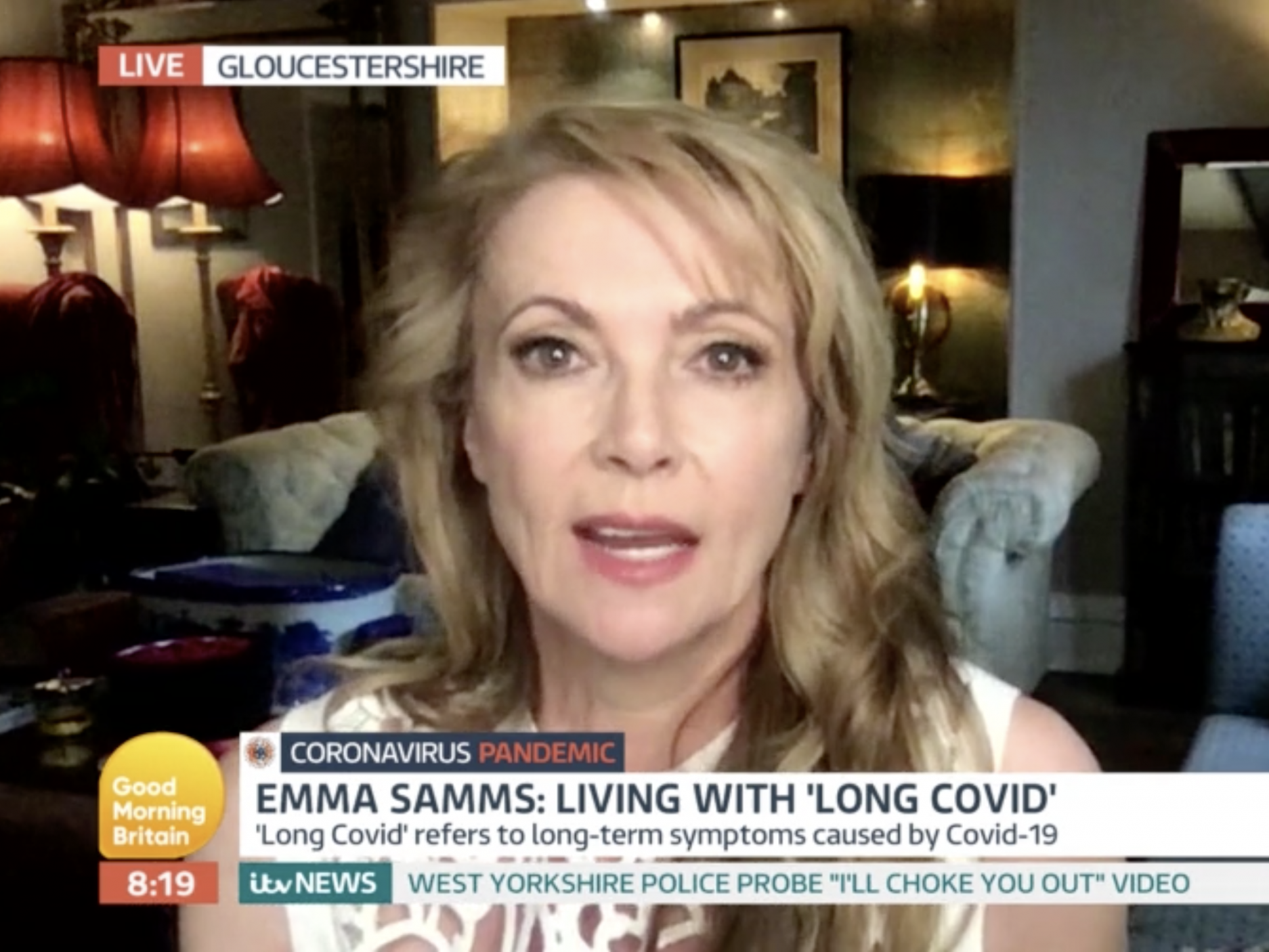 Emma Samms is still experiencing symptoms of coronavirus (ITV/Good Morning Britain)