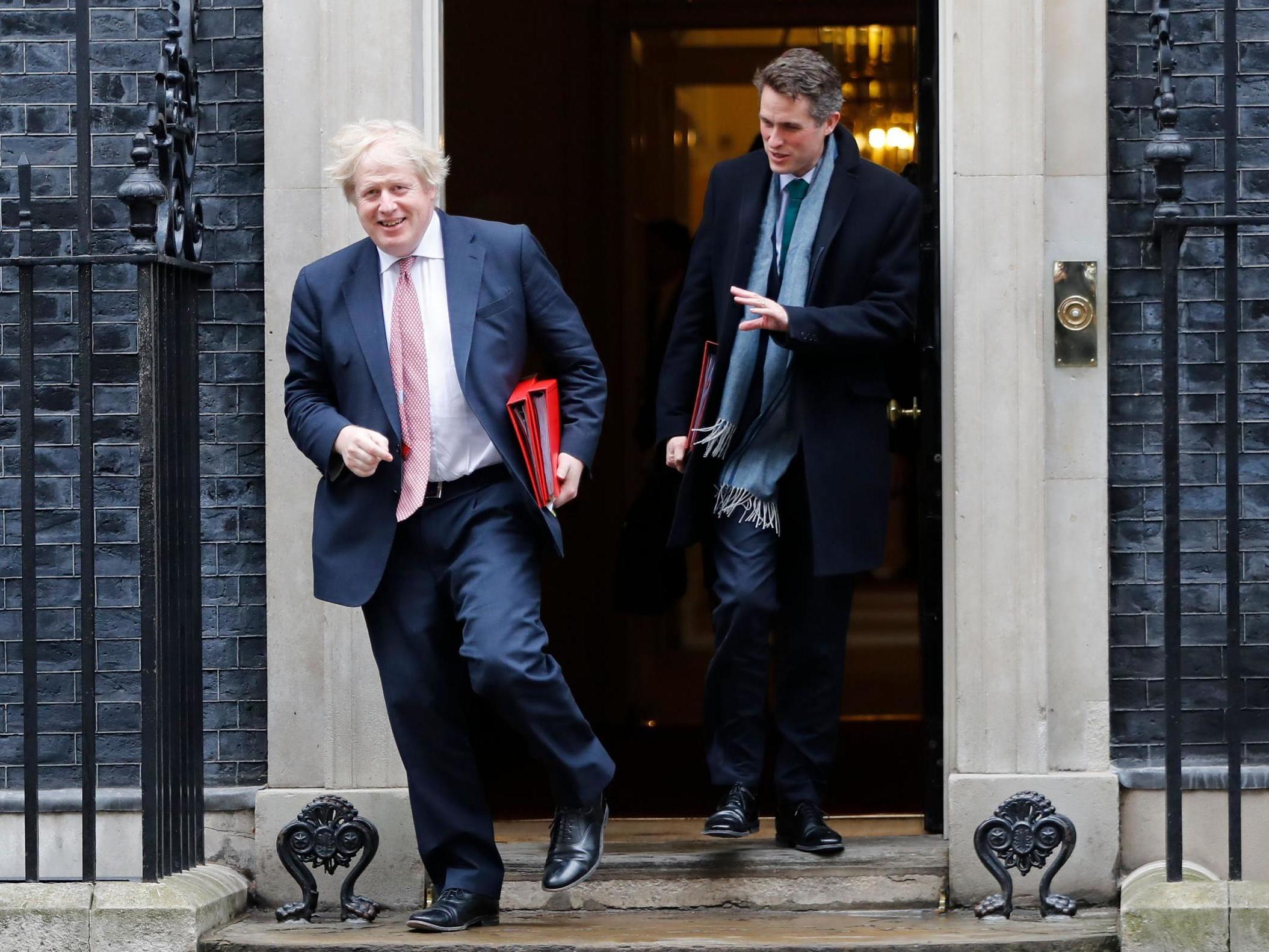 Happier times: Williamson and Boris Johnson leave No 10