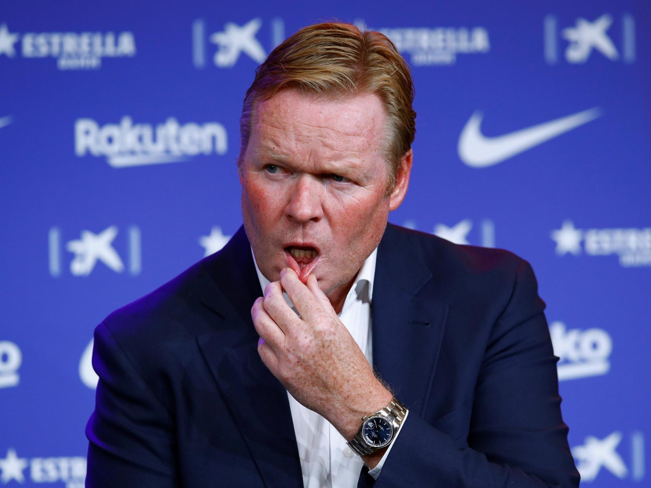 Dutch coach Ronald Koeman reacts