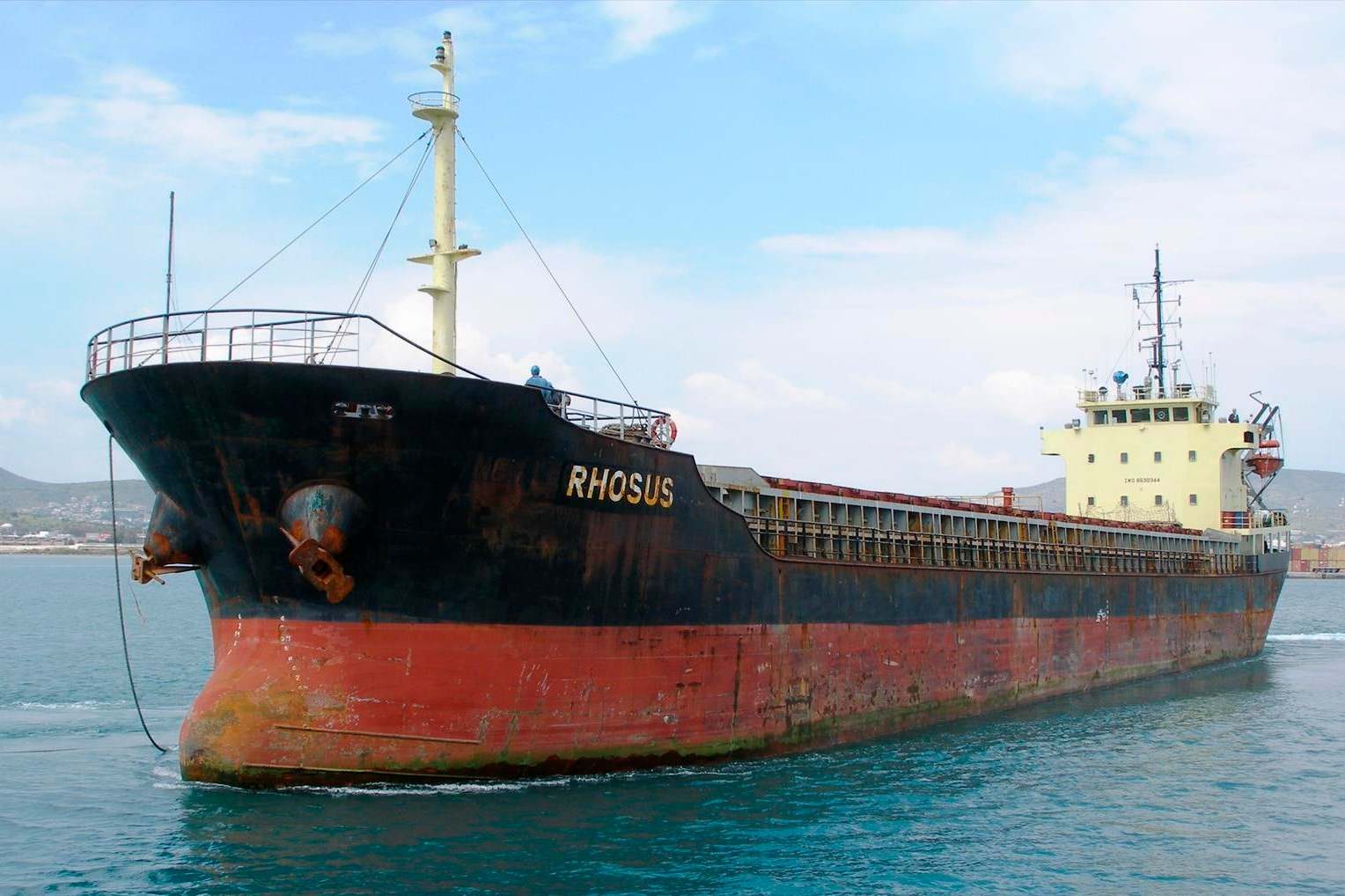 MV Rhosus, the ship which carried the 2,750 tons of ammonium nitrate that exploded in Beirut, off the coast of Greece in 2013