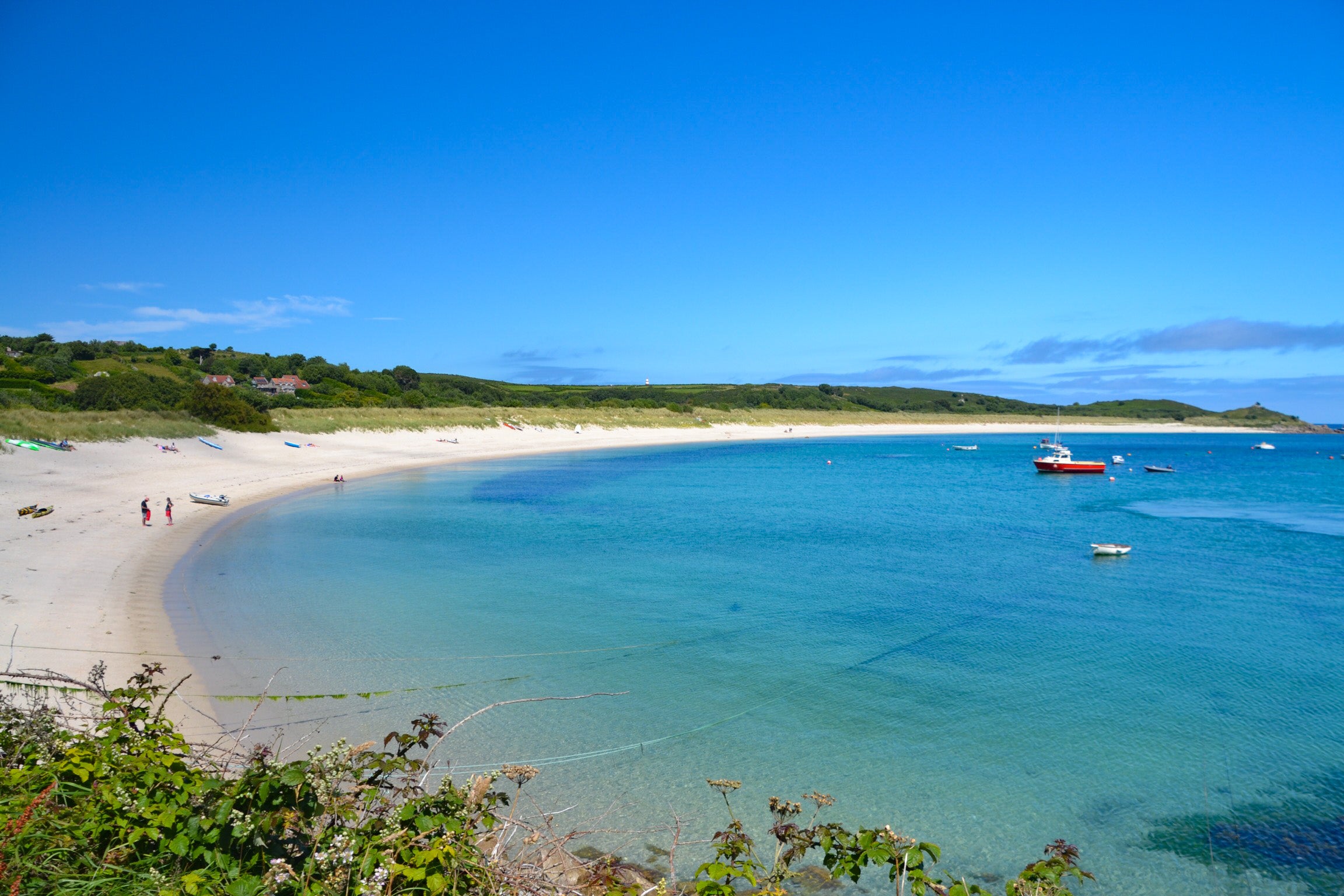 The pristine beach on St Martin's