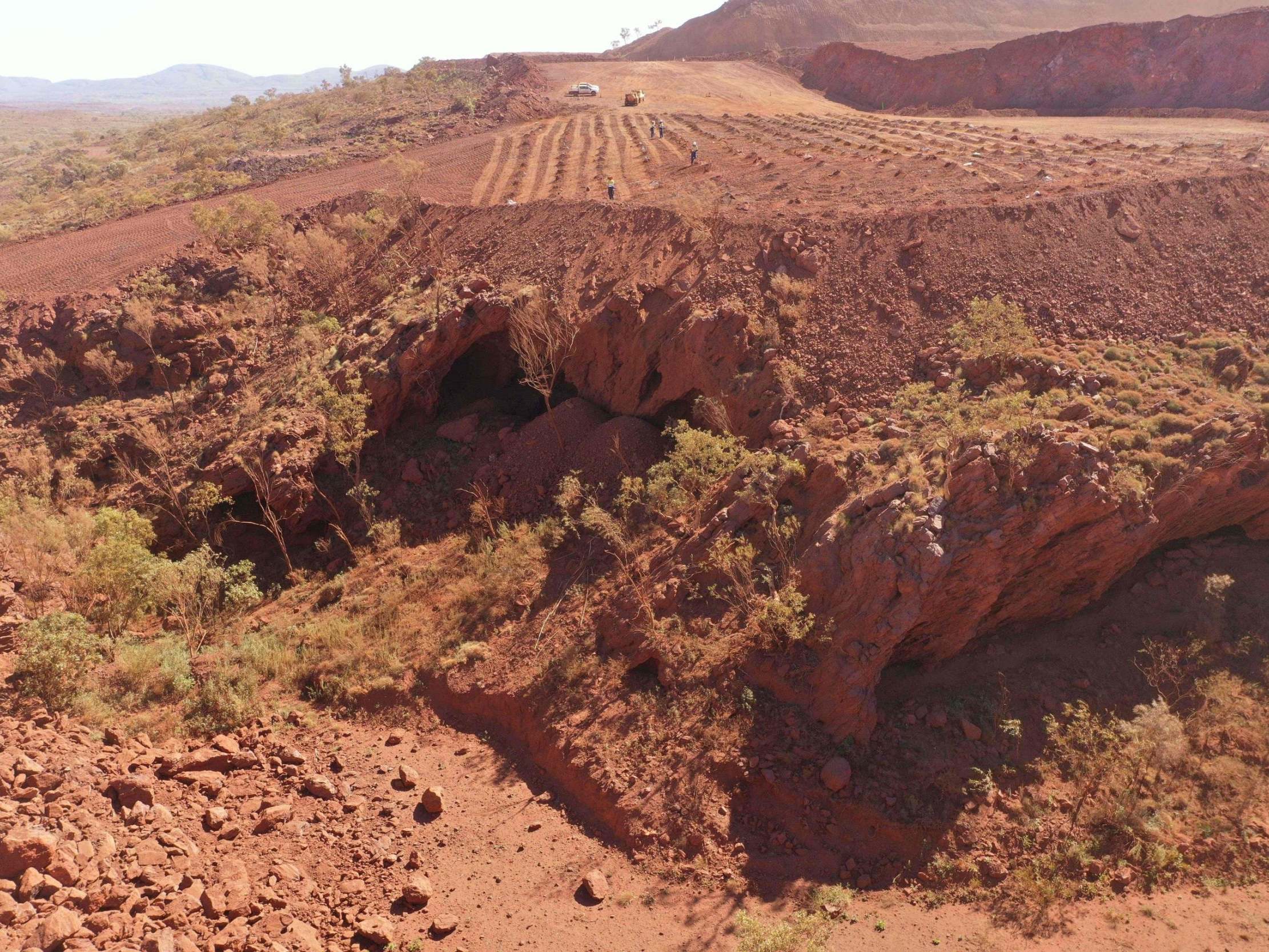 Juukan Gorge in Western Australia -- one of the earliest known sites occupied by Aboriginals in Australia. Anglo-Australian mining giant Rio Tinto admitted damaging ancient Aboriginal rock shelters in the remote Pilbara region