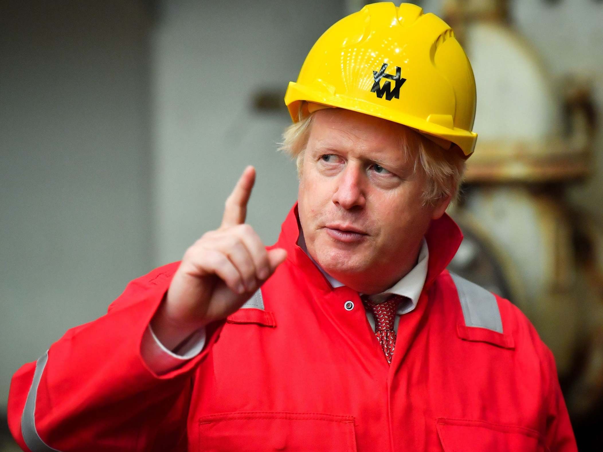 Boris Johnson visits Appledore Shipyard in Devon yesterday