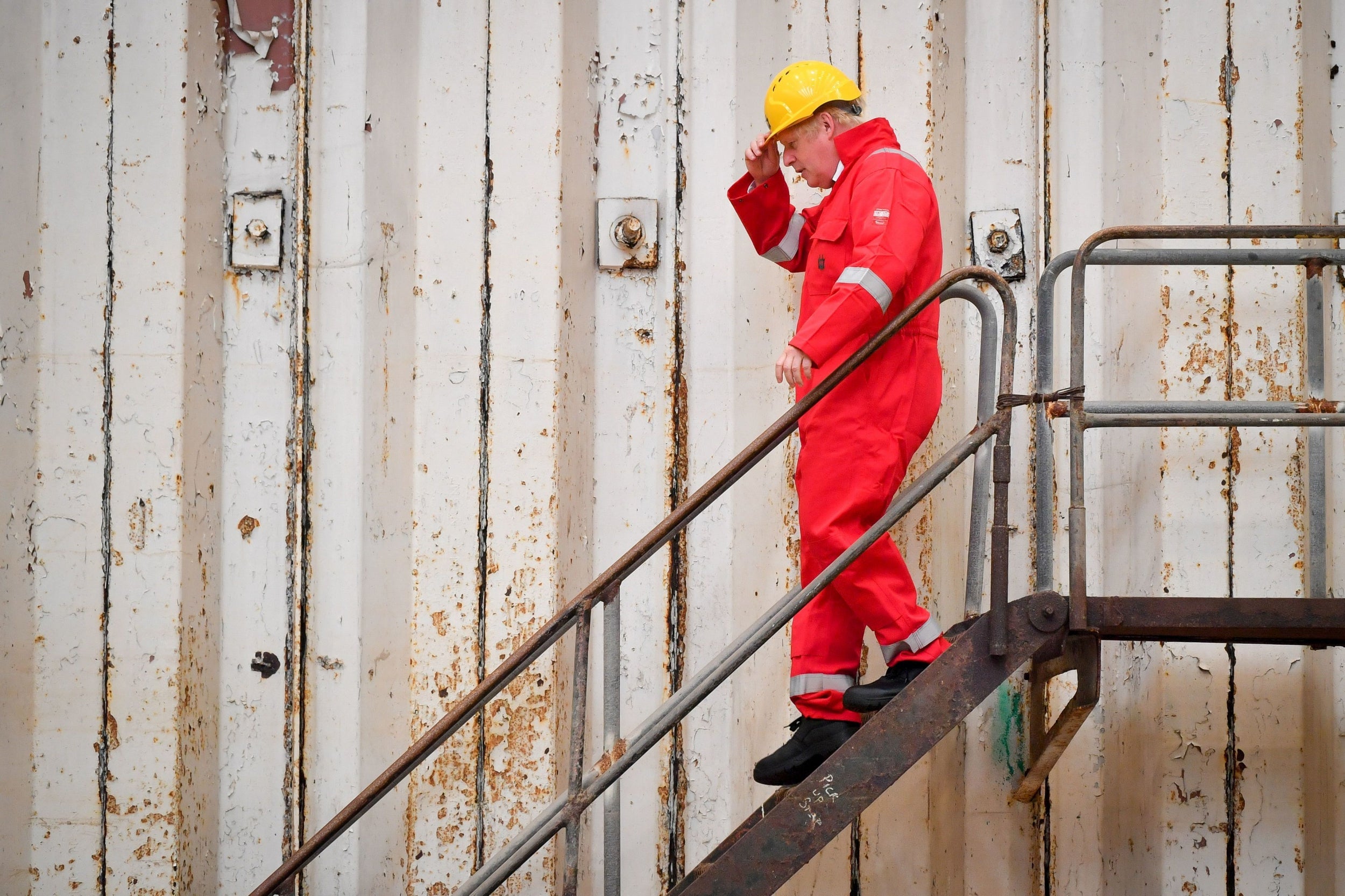 Mr Johnson signalled the U-turn during a visit to a shipyard in Devon