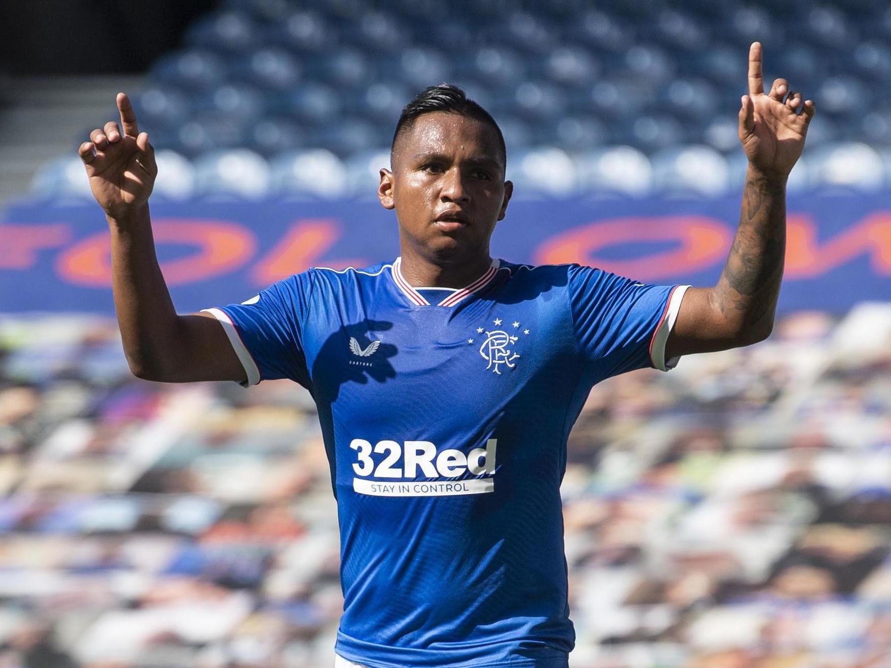 Rangers' Alfredo Morelos celebrates scoring