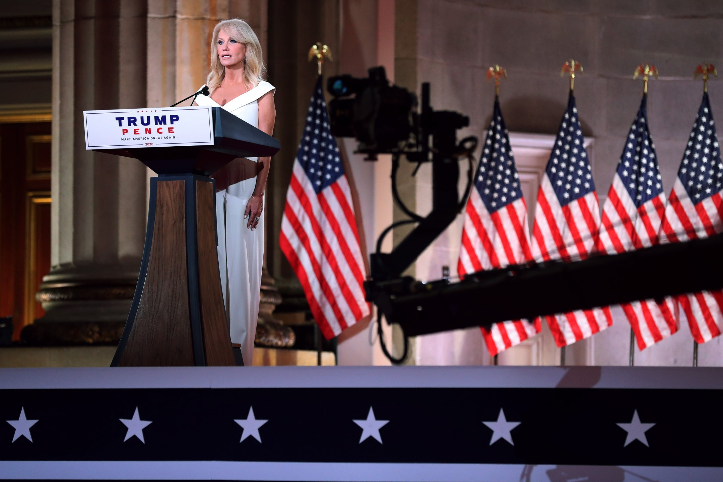 Kellyanne Conway speaks at the Republican National Convention