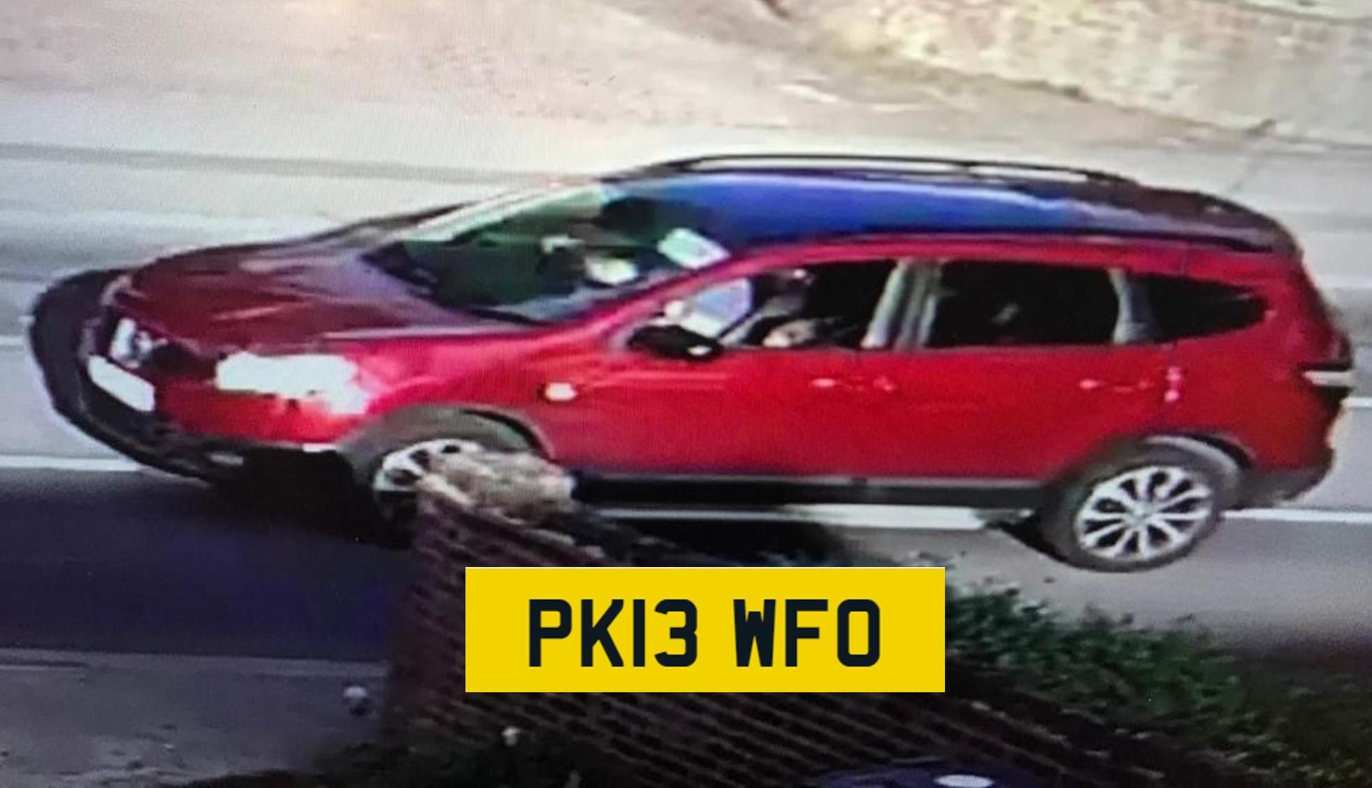 Police are looking for information on a red Nissan that was used