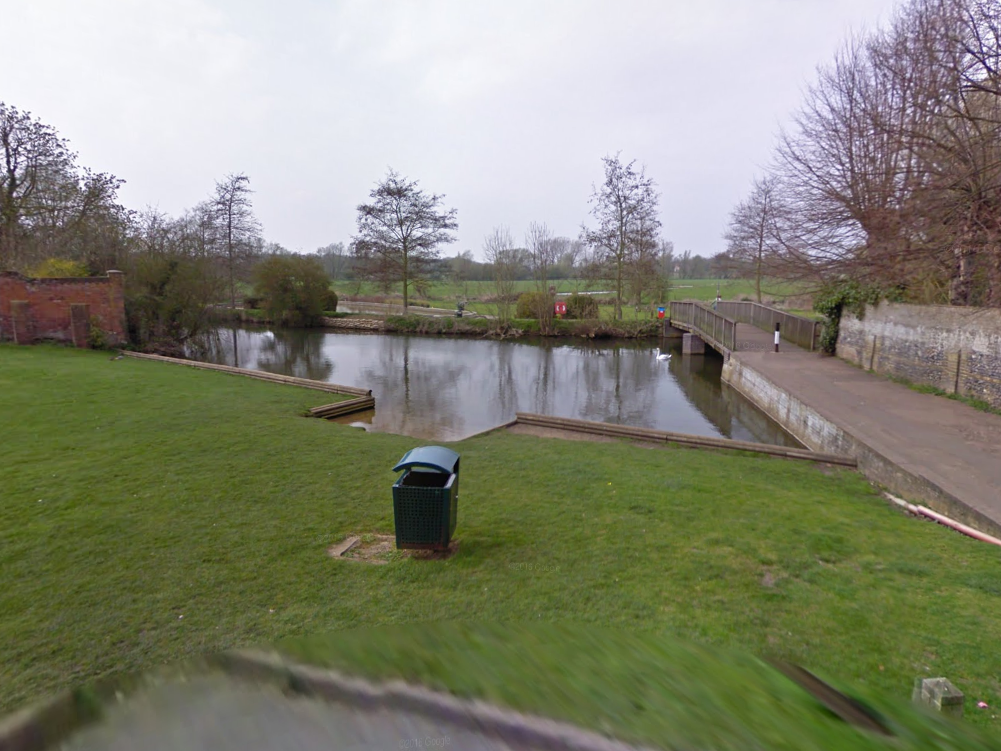 The stretch of the River Stour where the bags of bones were found