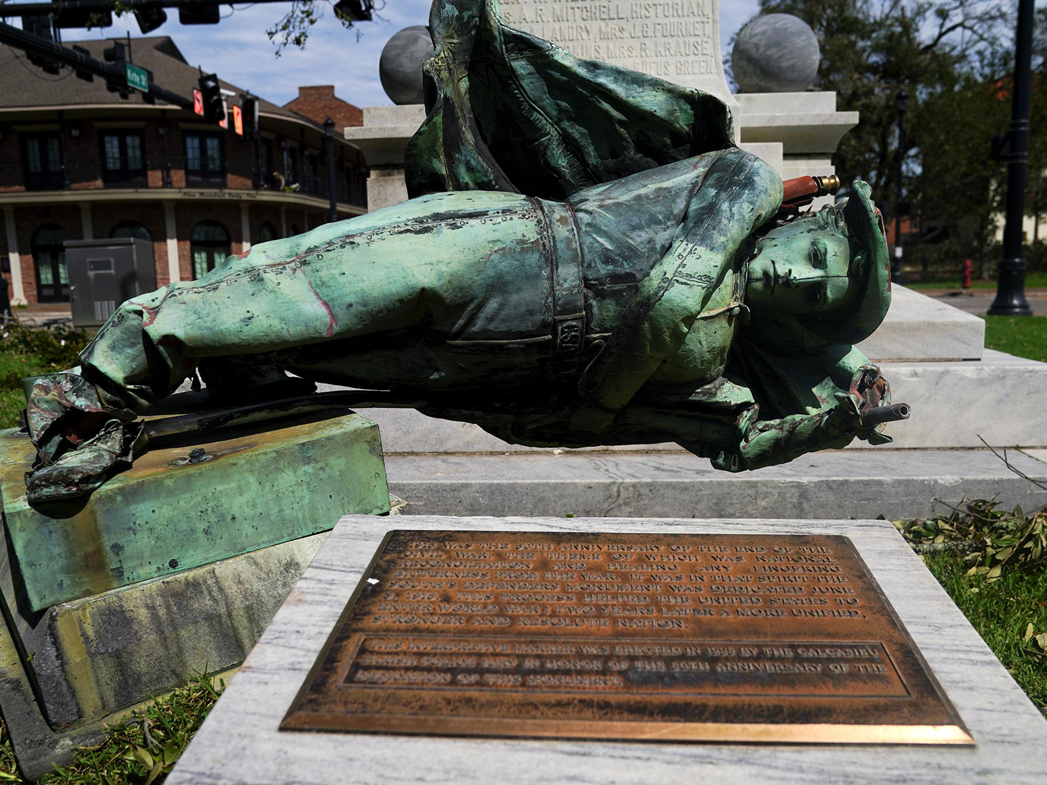 Monument to 'South's Defenders' stood for more than 100 years before being toppled in storm