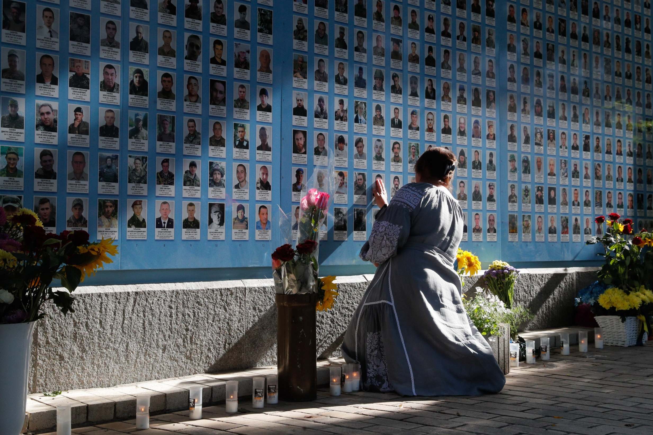 A memorial for soldiers who died in the Battle of Ilovaisk