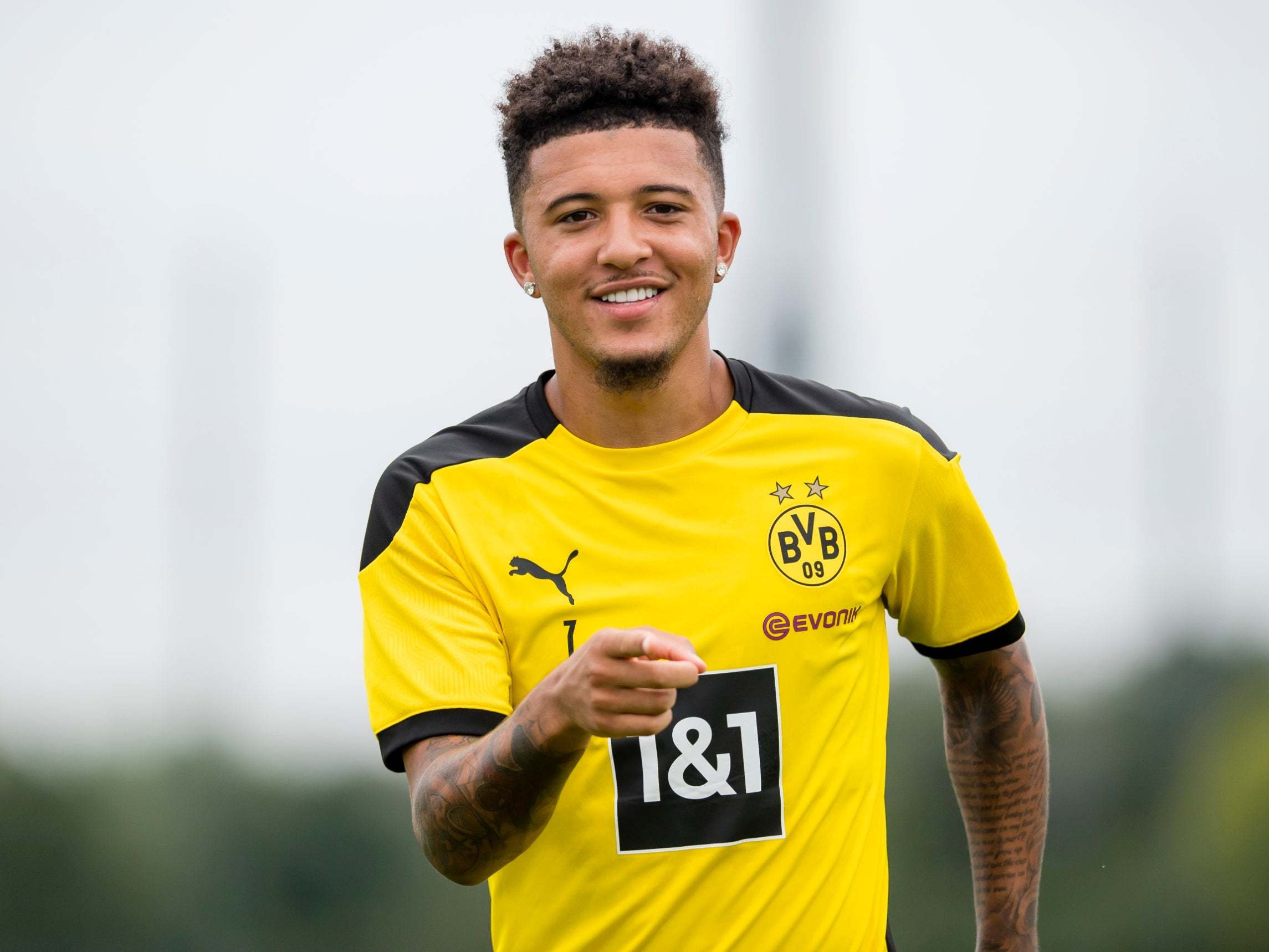 Jadon Sancho continues to train with Borussia Dortmund ahead of the new season