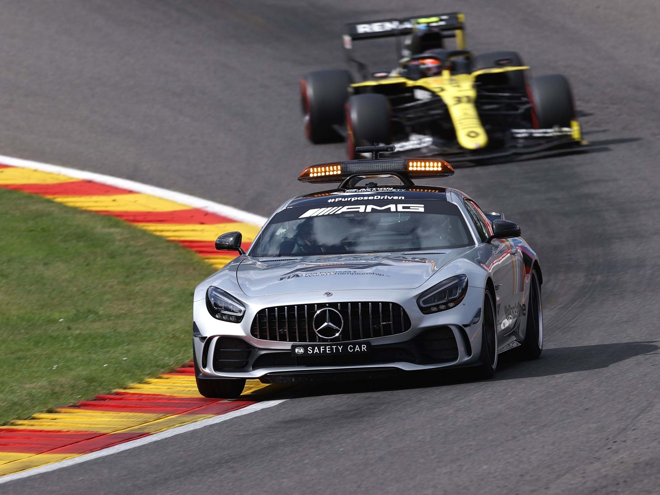 The safety car was deployed after Antonio Giovinazzi and George Russell crashed