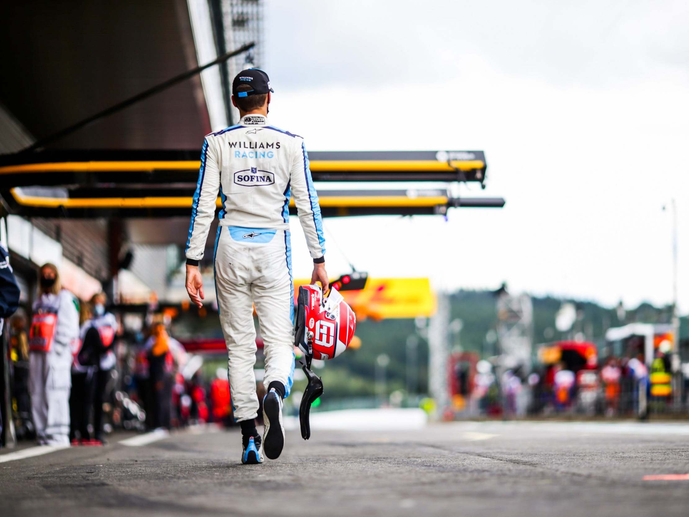 George Russell was lucky to escape injury after being caught up in Antonio Giovinazzi's accident