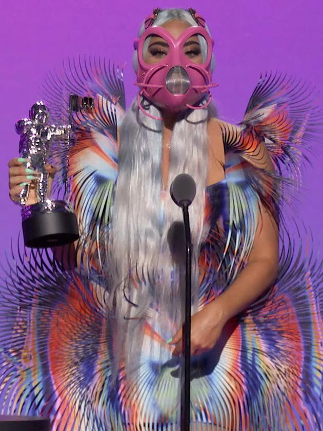 Lady Gaga wore a rainbow dress by Iris Van Herpen to collect her first award