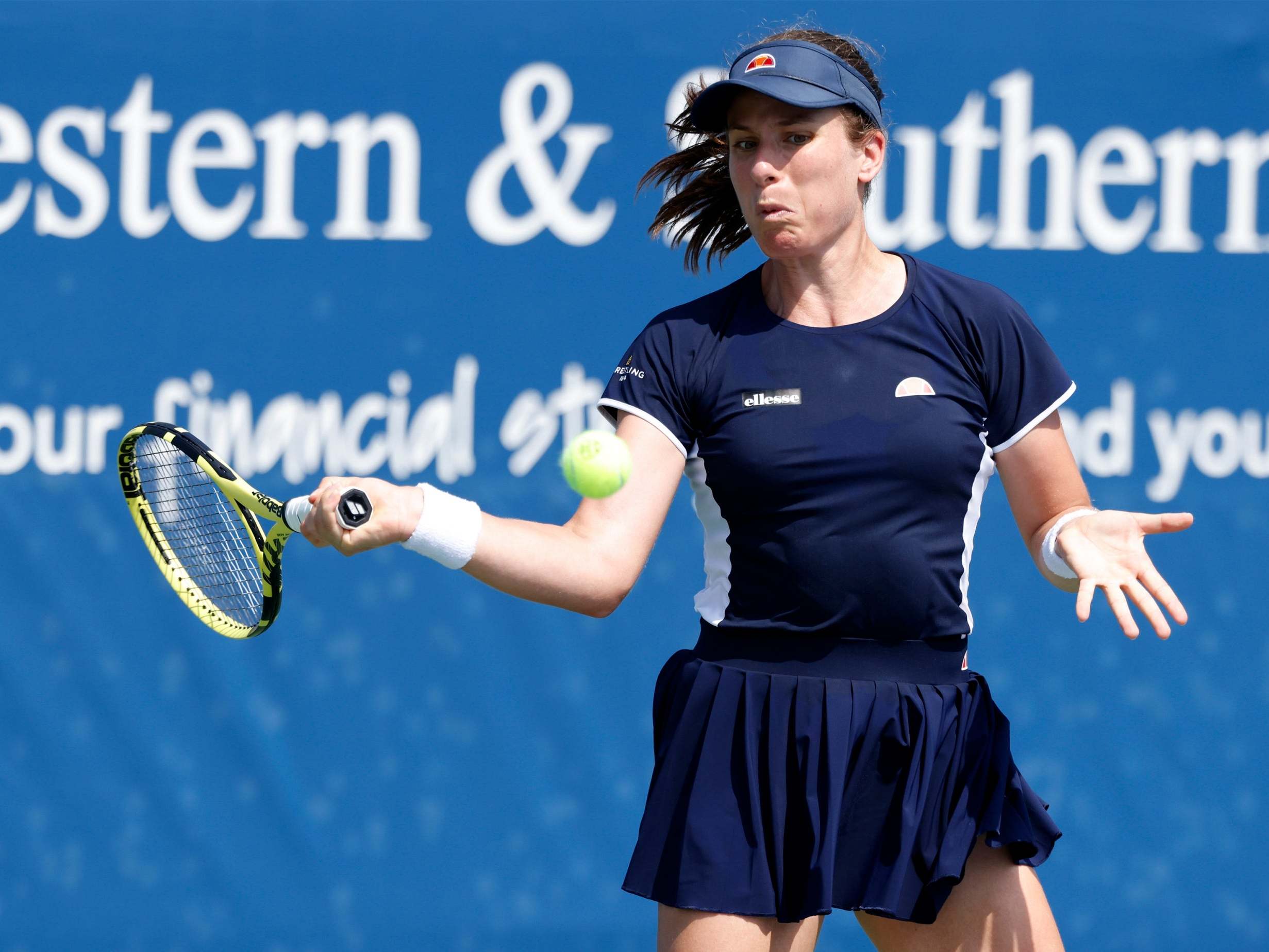 Johanna Konta in action at Flushing Meadows last week