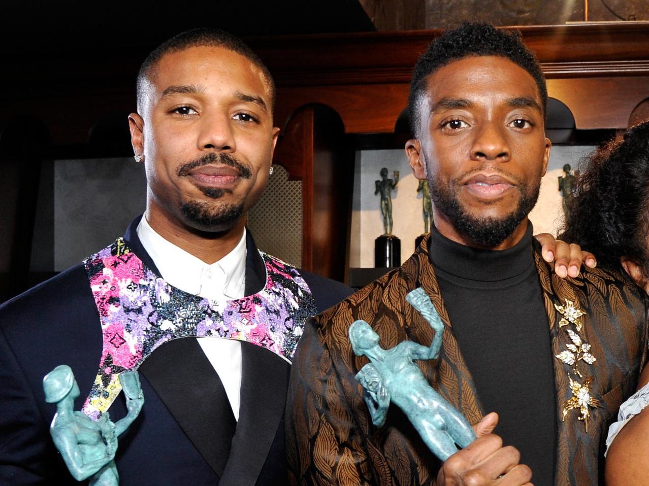 Michael B Jordan and Chadwick Boseman attending the annual SAG awards in 2019